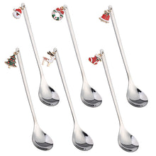 Load image into Gallery viewer, Spoon Golden Pendant Spoon Christmas Gift Peripheral Christmas Hat Gift Six Pack Spoon Tableware Gift Box
