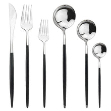 Load image into Gallery viewer, Direct s Stainless Steel Knife, Fork and Spoon Spoon Cutlery Set Western Food Dessert Fork Spoon Cutlery Knife and Fork Tableware Six Sets
