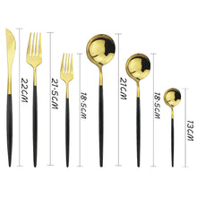 Load image into Gallery viewer, Direct s Stainless Steel Knife, Fork and Spoon Spoon Cutlery Set Western Food Dessert Fork Spoon Cutlery Knife and Fork Tableware Six Sets
