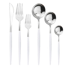 Load image into Gallery viewer, Direct s Stainless Steel Knife, Fork and Spoon Spoon Cutlery Set Western Food Dessert Fork Spoon Cutlery Knife and Fork Tableware Six Sets
