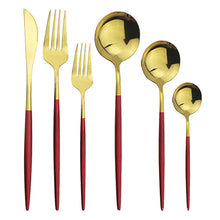 Load image into Gallery viewer, Direct s Stainless Steel Knife, Fork and Spoon Spoon Cutlery Set Western Food Dessert Fork Spoon Cutlery Knife and Fork Tableware Six Sets
