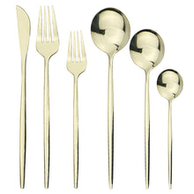 Load image into Gallery viewer, Direct s Stainless Steel Knife, Fork and Spoon Spoon Cutlery Set Western Food Dessert Fork Spoon Cutlery Knife and Fork Tableware Six Sets
