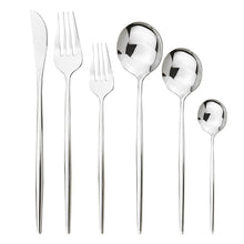 Load image into Gallery viewer, Direct s Stainless Steel Knife, Fork and Spoon Spoon Cutlery Set Western Food Dessert Fork Spoon Cutlery Knife and Fork Tableware Six Sets
