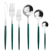 Load image into Gallery viewer, Direct s Stainless Steel Knife, Fork and Spoon Spoon Cutlery Set Western Food Dessert Fork Spoon Cutlery Knife and Fork Tableware Six Sets
