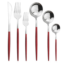 Load image into Gallery viewer, Direct s Stainless Steel Knife, Fork and Spoon Spoon Cutlery Set Western Food Dessert Fork Spoon Cutlery Knife and Fork Tableware Six Sets
