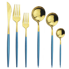 Load image into Gallery viewer, Direct s Stainless Steel Knife, Fork and Spoon Spoon Cutlery Set Western Food Dessert Fork Spoon Cutlery Knife and Fork Tableware Six Sets
