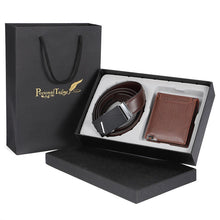Load image into Gallery viewer, Gift Wallet Belted Suit Enterprise Gift Men's Leather Two-Piece Gift Box Belt
