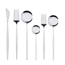 Load image into Gallery viewer, Steak Knife and Fork round Spoon Stainless Steel Spoon Portuguese Tableware Golden Set Spork
