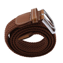 Load image into Gallery viewer, Elastic Pin Buckle Woman Waistband Solid Strap Man Canvas Knitting Waist Belt
