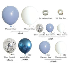 Load image into Gallery viewer, 107pcs Maca Blue Balloon Set Blue Ocean Macarons Rubber Balloons Holiday Decoration Supplies
