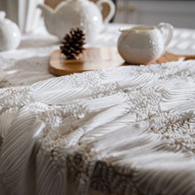 Load image into Gallery viewer, Lace Jacquard White Tablecloth Hollow Rectangular Dining Table Fabric
