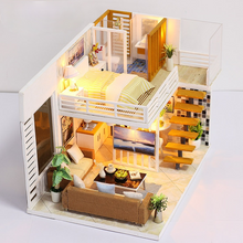 Load image into Gallery viewer, DIY Dollhouse Miniature with Furniture, Children's Wooden Educational Toys Manual Assembly Model Toy
