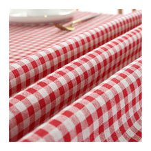 Load image into Gallery viewer, HG-191 Red Plaid Rectangular Tablecloth Cotton Linen Fabric Table Cloth
