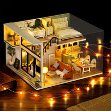 Load image into Gallery viewer, DIYDollhouse Miniature with Furniture DIY Wooden Dollhouse Kit Plus Dust Proof and Music Movement Creative Room Idea(Comfortable Life)
