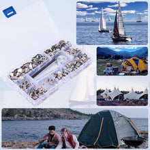 Load image into Gallery viewer, 240pcs 15mm Canvas Snap Kit, Marine Grade Snap Fastener Stainless Steel Snap Buttons for Boat Cover,Sewing Leather products,Tent
