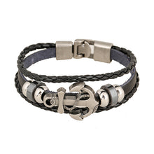 Load image into Gallery viewer, Ornament Simple Multi-Layer Woven Boat Anchor Cattle Leather Bracelet Fashion Popular Retro Male and Female Bracelets
