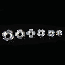 Load image into Gallery viewer, 245PCS Zinc Plated M3/M4/M5/M6/M8/M10 Four Claws Nut Speaker Nut T-nut  Blind Pronged Tee Nut Furniture Hardware
