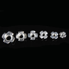 Load image into Gallery viewer, 245PCS Zinc Plated M3/M4/M5/M6/M8/M10 Four Claws Nut Speaker Nut T-nut  Blind Pronged Tee Nut Furniture Hardware
