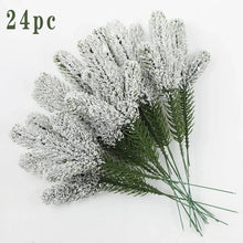 Load image into Gallery viewer, 24Pcs Christmas Artificial Pine Needles Branches Green DIY Fake Pine Stems Garland Home Party Decorations Xmas New Year Gifts
