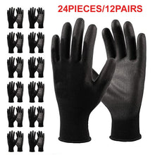 Load image into Gallery viewer, 24Pieces/12Pairs Knitted Safety Work Glove Construction Security Garden Rubber Industrial Working Gloves
