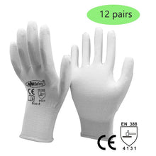 Load image into Gallery viewer, 24Pieces/12Pairs Knitted Safety Work Glove Construction Security Garden Rubber Industrial Working Gloves
