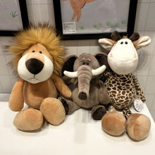 Load image into Gallery viewer, 25cm Stuffed Lifelike Lion Tiger Elephant Monkey Leopard Giraffe Raccoon Doll Simulation Forest Animals Plush Toys for Kids Gift
