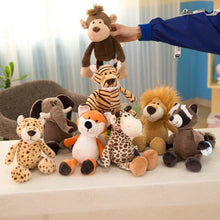 Load image into Gallery viewer, 25cm Stuffed Lifelike Lion Tiger Elephant Monkey Leopard Giraffe Raccoon Doll Simulation Forest Animals Plush Toys for Kids Gift
