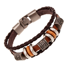 Load image into Gallery viewer, Simple Handmade Beaded Multi-Layer Leather Bracelet European and American Fashion Popular Men Wristband Bracelet
