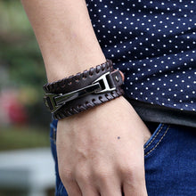 Load image into Gallery viewer, Men's Cattle Leather Bracelet Yiwu Accessories Woven Leather Bracelet
