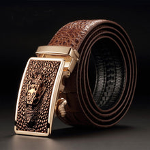 Load image into Gallery viewer, Men's Genuine Leather Belt Crocodile Pattern Belt Man's Belt Belt Whole Automatic Buckle Pant Belt
