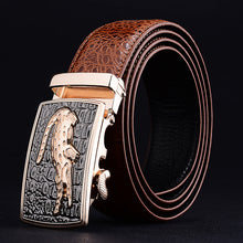 Load image into Gallery viewer, Men's Genuine Leather Belt Crocodile Pattern Belt Man's Belt Belt Whole Automatic Buckle Pant Belt
