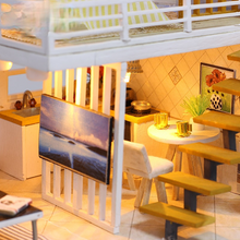 Load image into Gallery viewer, DIY Dollhouse Miniature with Furniture, Children's Wooden Educational Toys Manual Assembly Model Toy
