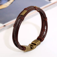 Load image into Gallery viewer, Retro Fashion and Personalized Leather Belt Bracelet Braided Genuine Leather Leather Bracelet
