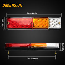 Load image into Gallery viewer, 2PC 20 LED Trailer Rear Tail Light Turn Signal Reverse Stop Brake Running Lamp for Truck RV UTV Camper Caravan Lorry Boat Tipper
