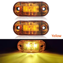 Load image into Gallery viewer, 2PCS 12V 24V LED Side Marker Lights Warning Tail Light Auto Car External Lights Trailer Truck Lorry Yellow Orange White Red
