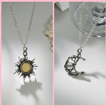 Load image into Gallery viewer, 2PCS Magnetic Couple Matching Necklace 100 Languages I Love You Projection Sun Moon Heart Shape Magnet Paired Pendant Lover Gift
