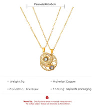 Load image into Gallery viewer, 2PCS Magnetic Couple Matching Necklace 100 Languages I Love You Projection Sun Moon Heart Shape Magnet Paired Pendant Lover Gift
