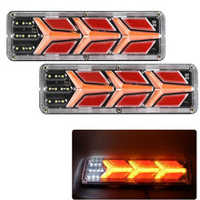 Load image into Gallery viewer, 2Pcs 12V/24V Car Trailer Trucks Tail lights Car LED Rear Tail Light Running Turn Signal Rear Lamps Lorry Bus Taillight Parts
