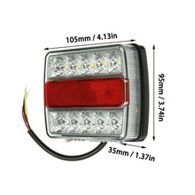Load image into Gallery viewer, 2Pcs Rear LED Submersible Trailer Tail Lights Kit 12V 15LED Boat Marker Truck Waterproof Lamps Universal for Campers Taillights

