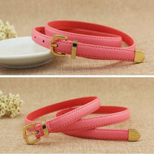 Load image into Gallery viewer, Female Straps Round Circle Leather Belt Waistband Cummerbund For Apparel Candy Color Metal Buckle
