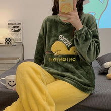 Load image into Gallery viewer, Duck Cute Pajamas Casual Long Sleeve Crew Neck Suit Cartoon Homewear
