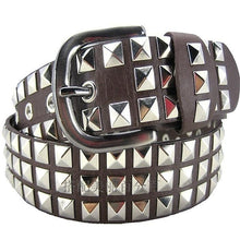 Load image into Gallery viewer, Mens Womens Belt Punk Wide Studded Bonded Leather Belt Pyramid Conical Stud Rivet
