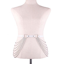 Load image into Gallery viewer, Gothic Punk Women Leather Chain Belt Black Belt Belt Adjustable Full Body Belt Harajuku Dance Belt
