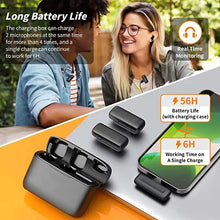 Load image into Gallery viewer, 2in1 Wireless Lavalier Microphone For ios type-c Phone Camera Audio Video 2 Clip-on Microphones For YouTube TikTok Live mini MIC
