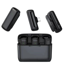 Load image into Gallery viewer, 2in1 Wireless Lavalier Microphone For ios type-c Phone Camera Audio Video 2 Clip-on Microphones For YouTube TikTok Live mini MIC

