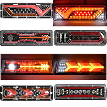 Load image into Gallery viewer, 2pcs 12V/24V Trailer Truck Caravan Boat Car Led Rear Stop Tail Light Waterproof Flow Steering Brake Reversing Traffic Fog Lamp
