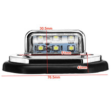 Load image into Gallery viewer, 2pcs 12V 24V Waterproof 6 LED Car License Plate Light Signal Tail Light Lamp Boat Truck Trailer SUV VAN Caravan Waterproof
