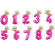 Load image into Gallery viewer, 2pcs 32inch Digit Foil Balloons Number Air Balloon happy  Birthday Party Decorations Kids toy ball Ans Decoracao Coroa
