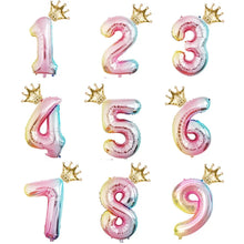 Load image into Gallery viewer, 2pcs 32inch Digit Foil Balloons Number Air Balloon happy  Birthday Party Decorations Kids toy ball Ans Decoracao Coroa
