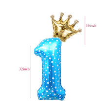 Load image into Gallery viewer, 2pcs 32inch Digit Foil Balloons Number Air Balloon happy  Birthday Party Decorations Kids toy ball Ans Decoracao Coroa
